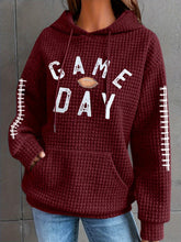 Load image into Gallery viewer, GAME DAY Football Drawstring Long Sleeve Hoodie
