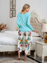 Load image into Gallery viewer, Round Neck Top and Printed Pants Lounge Set
