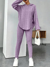 Load image into Gallery viewer, Round Neck Dropped Shoulder Hoodie and Pants Set
