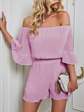 Load image into Gallery viewer, Off-Shoulder Flounce Sleeve Romper
