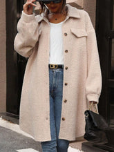 Load image into Gallery viewer, Button Up Drop Shoulder Sherpa Coat
