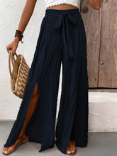 Load image into Gallery viewer, Honey Tied Slit Wide Leg Pants
