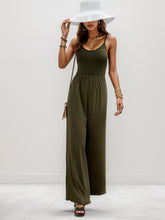 Load image into Gallery viewer, Scoop Neck Spaghetti Strap Wide Leg Jumpsuit
