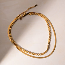 Load image into Gallery viewer, 18K Gold-Plated Double Layered Necklace
