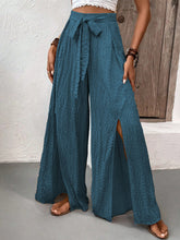 Load image into Gallery viewer, Honey Tied Slit Wide Leg Pants
