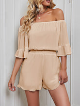 Load image into Gallery viewer, Off-Shoulder Flounce Sleeve Romper
