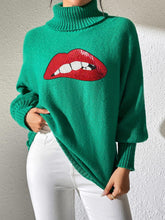 Load image into Gallery viewer, Lip Turtleneck Long Sleeve Sweater
