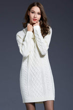 Load image into Gallery viewer, Woven Right Full Size Mixed Knit Cowl Neck Dropped Shoulder Sweater Dress
