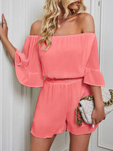 Load image into Gallery viewer, Off-Shoulder Flounce Sleeve Romper
