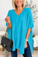 Load image into Gallery viewer, Slit V-Neck Half Sleeve Knit Top
