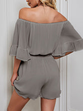 Load image into Gallery viewer, Off-Shoulder Flounce Sleeve Romper
