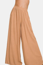 Load image into Gallery viewer, Zenana Pleated Linen Blend Wide Leg Pants
