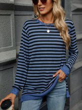 Load image into Gallery viewer, Striped Round Neck Long Sleeve T-Shirt
