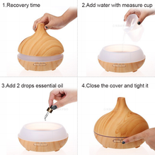 Load image into Gallery viewer, Ultrasonic Aroma Diffuser Humidifier Wood Grain
