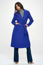 Load image into Gallery viewer, Coalition LA Double-Breasted Longline Coat with Belt
