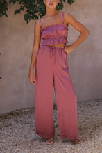 Load image into Gallery viewer, Ruffled Sleeveless Top and Wide Leg Pants Set
