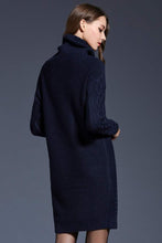 Load image into Gallery viewer, Woven Right Full Size Mixed Knit Cowl Neck Dropped Shoulder Sweater Dress
