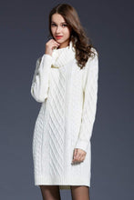 Load image into Gallery viewer, Woven Right Full Size Mixed Knit Cowl Neck Dropped Shoulder Sweater Dress
