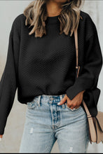 Load image into Gallery viewer, Slit Cuff Round Neck Long Sleeve Sweater
