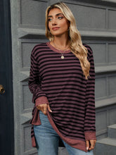 Load image into Gallery viewer, Striped Round Neck Long Sleeve T-Shirt
