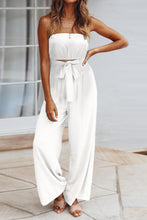 Load image into Gallery viewer, Tied Cutout Tube Wide Leg Jumpsuit
