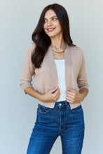 Load image into Gallery viewer, Doublju My Favorite Full Size 3/4 Sleeve Cropped Cardigan in Khaki
