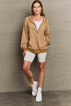 Load image into Gallery viewer, Full Size Zip Up Long Sleeve Hooded Jacket
