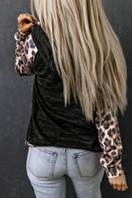 Load image into Gallery viewer, Leopard Color Block Raglan Sleeve Hoodie
