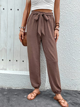 Load image into Gallery viewer, Perfee Tied High Waist Pants with Pockets
