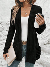 Load image into Gallery viewer, Pocketed Open Front Long Sleeve Cardigan
