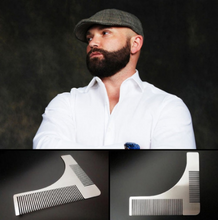 Load image into Gallery viewer, Beard Styling Template Grooming Tool Beard Brush Stainless Steel
