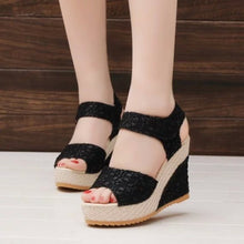 Load image into Gallery viewer, Lace Detail Open Toe High Heel Sandals
