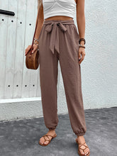 Load image into Gallery viewer, Perfee Tied High Waist Pants with Pockets
