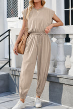 Load image into Gallery viewer, Round Neck Cap Sleeve Jumpsuit
