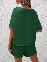 Load image into Gallery viewer, Waffle-Knit Top and Shorts Set
