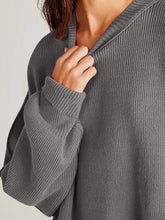 Load image into Gallery viewer, Double Take Side Slit Round Neck Long Sleeve Sweater
