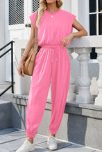 Load image into Gallery viewer, Round Neck Cap Sleeve Jumpsuit
