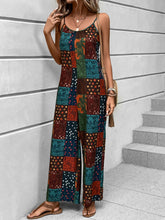 Load image into Gallery viewer, Printed Scoop Neck Spaghetti Strap Jumpsuit
