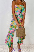 Load image into Gallery viewer, Ruffled Printed Tube Jumpsuit
