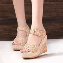 Load image into Gallery viewer, Lace Detail Open Toe High Heel Sandals
