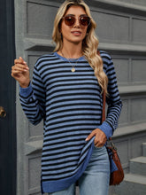 Load image into Gallery viewer, Striped Round Neck Long Sleeve T-Shirt
