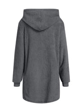 Load image into Gallery viewer, Fuzzy Pocketed Zip Up Long Sleeve Hooded Jacket
