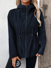 Load image into Gallery viewer, Ivy Lane Drawstring Zip Up Hooded Jacket
