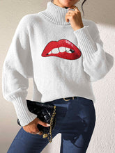 Load image into Gallery viewer, Lip Turtleneck Long Sleeve Sweater
