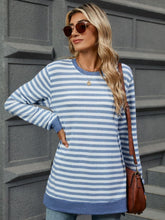 Load image into Gallery viewer, Striped Round Neck Long Sleeve T-Shirt
