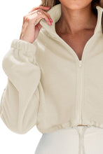 Load image into Gallery viewer, Drawstring Zip Up Dropped Shoulder Outerwear
