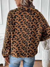 Load image into Gallery viewer, Leopard Half Zip Long Sleeve Sweatshirt
