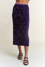 Load image into Gallery viewer, J.NNA Sequin Back Slit Midi Skirt
