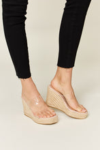 Load image into Gallery viewer, Forever Link Clear Strap Espadrille Platform Wedge Sandals
