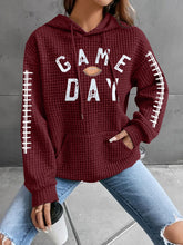 Load image into Gallery viewer, GAME DAY Football Drawstring Long Sleeve Hoodie
